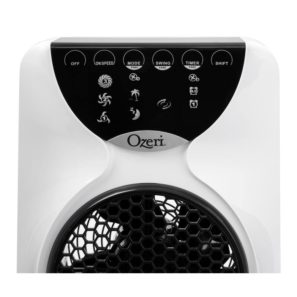 White 44" Oscillating Tower Fan with Remote Control