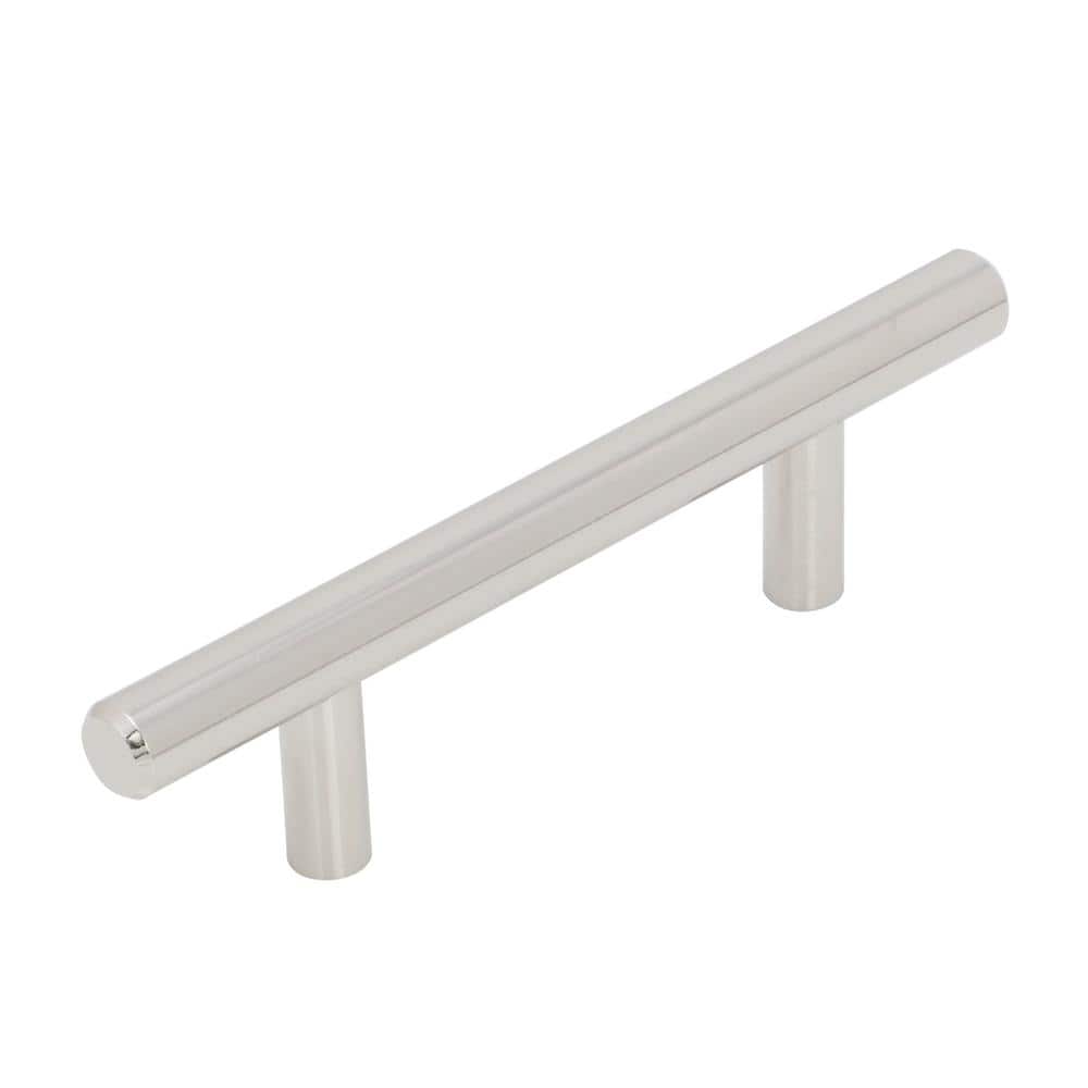 Bar Pulls 3 in. (76mm) Modern Polished Nickel Bar Cabinet Pull