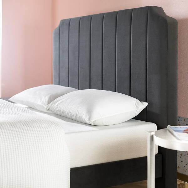 Zinus Charlotte Slate Black King Upholstered Platform Bed