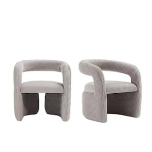 Corvette Modern Dove Velvet Upholstered Accent Armchair (Set of 2)