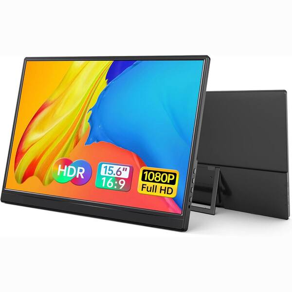 15.6 in. 1080P USB-C HDMI Ultra-Slim Portable Gaming Monitor with Kickstand for Laptop PC Mac Phone PS Xbox Switch