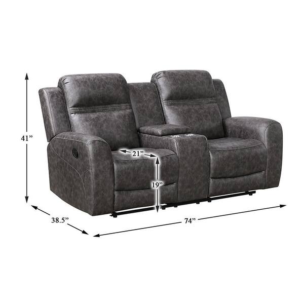 Lazzara Thorne 74 in W Microfiber Fabric 2-Seater Manual Double