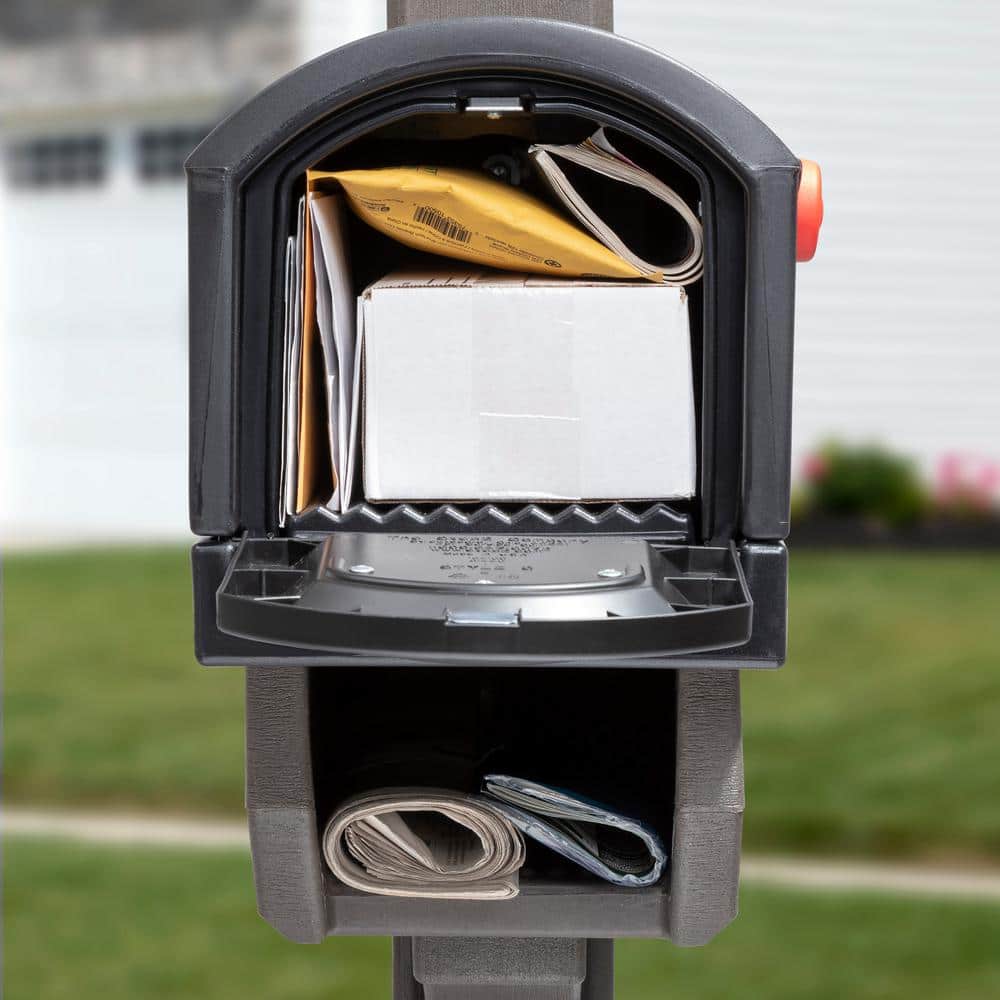 Lakewood Black and Dark Cedar Resin Mailbox Post Kit