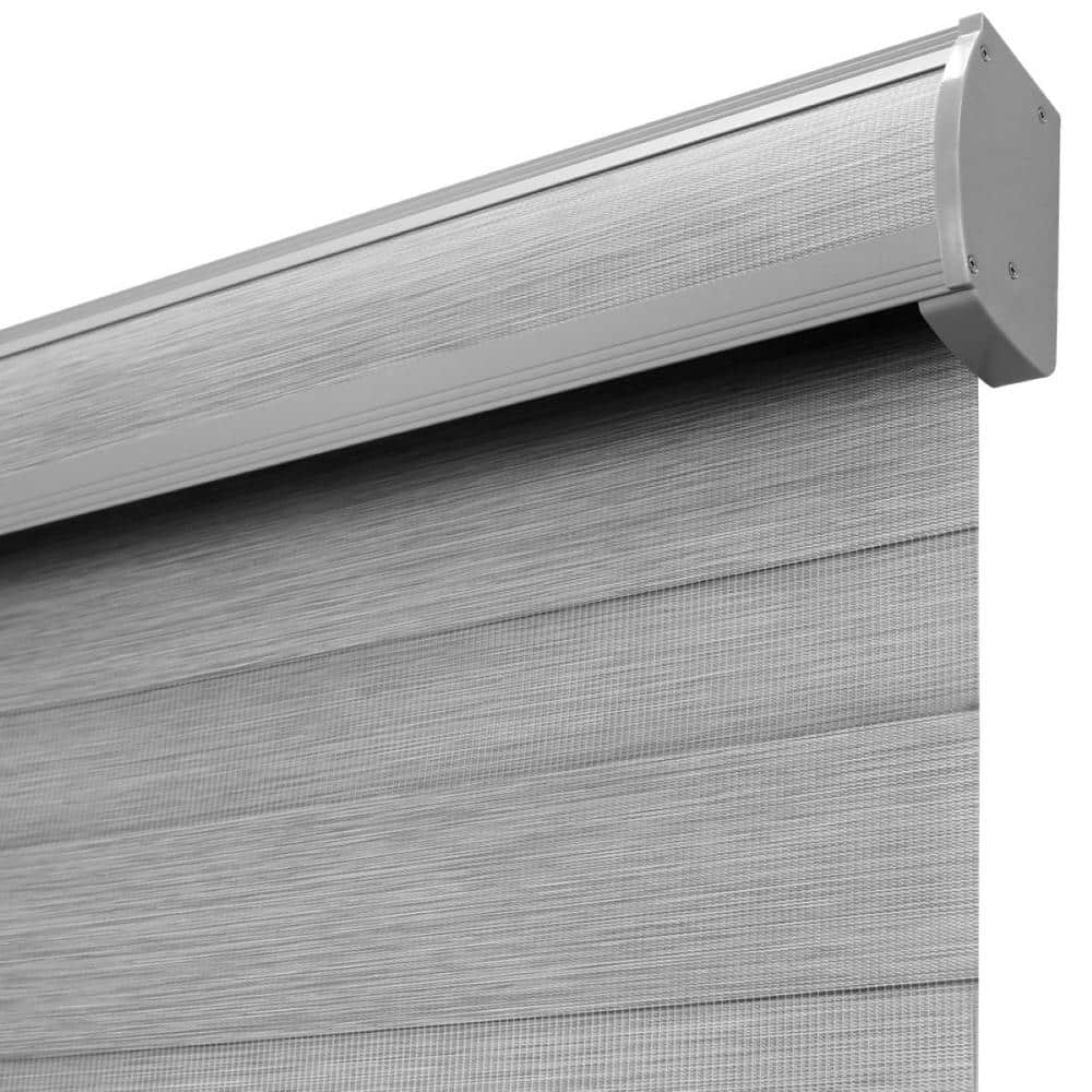 Gray Cordless Light Filtering Zebra Roller Shade 35" x 72"