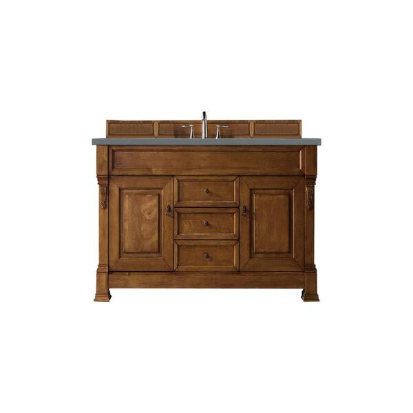 James Martin Vanities Brookfield 60 in. W x 23.5 in. D x 34.3 in. H Bathroom Vanity in Country Oak with Cala Blue Quartz Top