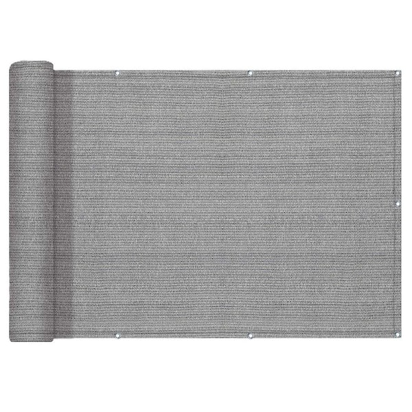 36 in. HDPE Brown Gray Plastic Privacy Garden Fence with UV Protection, Balcony and Deck Wind Block Screen