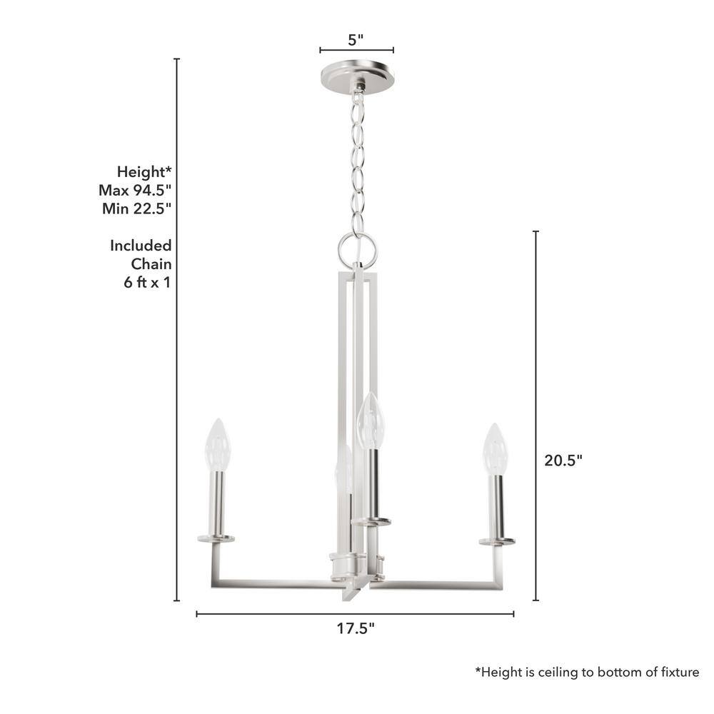 Bearden Industrial Edge 4-Light Brushed Nickel Pendant