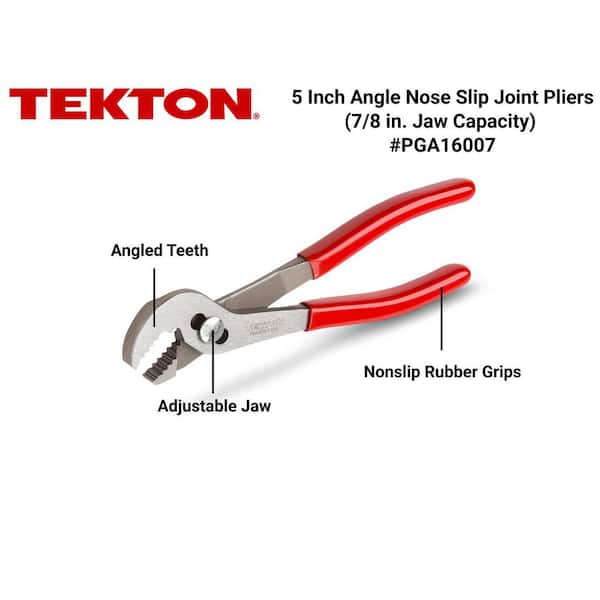 TEKTON 7 in. Angle Nose Slip Joint Pliers PGA16007 - The Home Depot