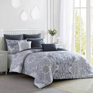 Dark Grey Solid Color King Size Microfiber Comforter Only with Zipper  Closure Duvet Cover and 2-Pillow Shams CY8TWXWMJ4 - The Home Depot