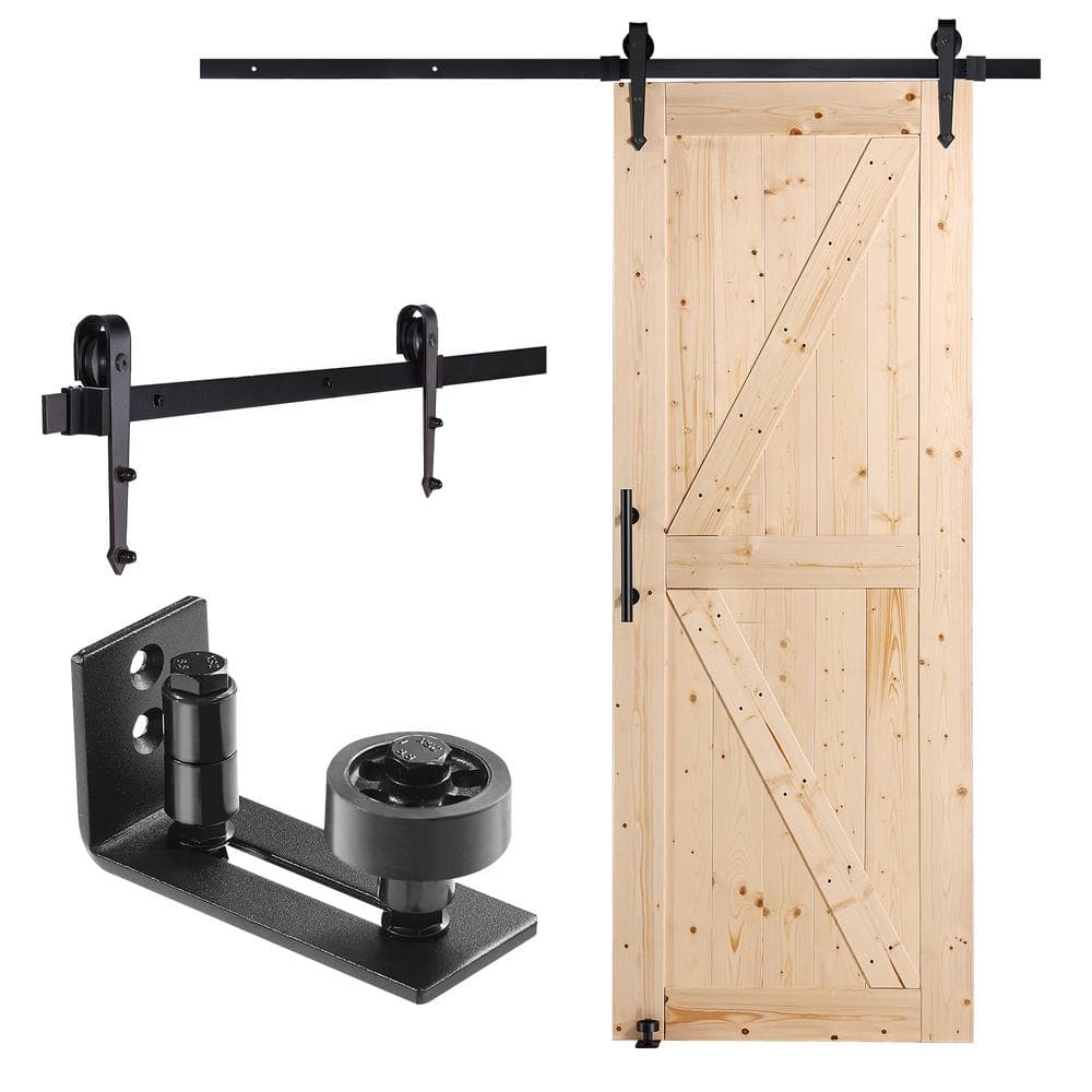 VEVOR Barn Door and Hardware Kit, 30 x 84 x 1.38 in. Wood Sliding Barn Door, Smoothly and Quietly, Access Door