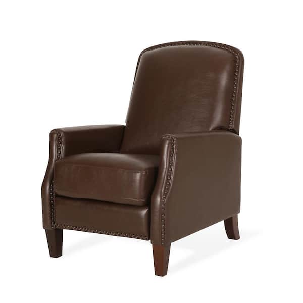 CHRISTOPHER KNIGHT HOME Holasek 27 in. W Dark Brown Faux Leather Pushback Recliner