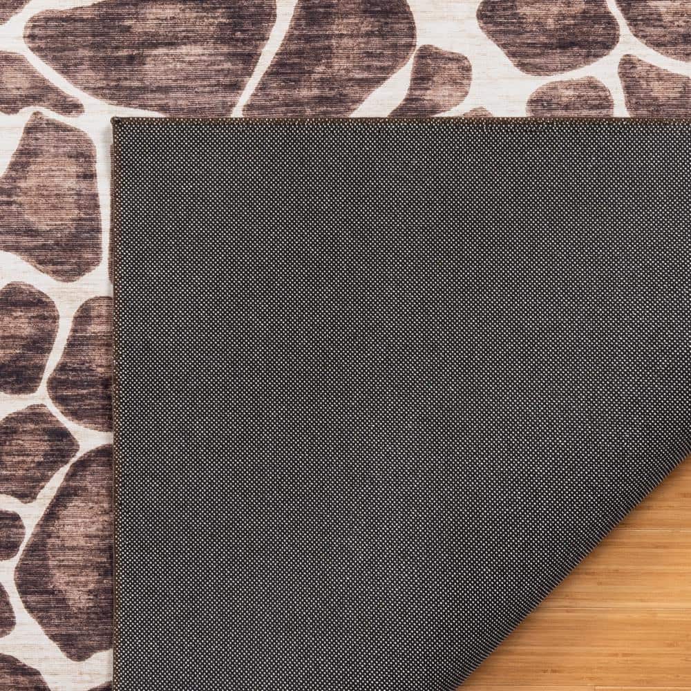 Gavin Brown and Ivory Polyester Animal Print 8' x 10' Area Rug