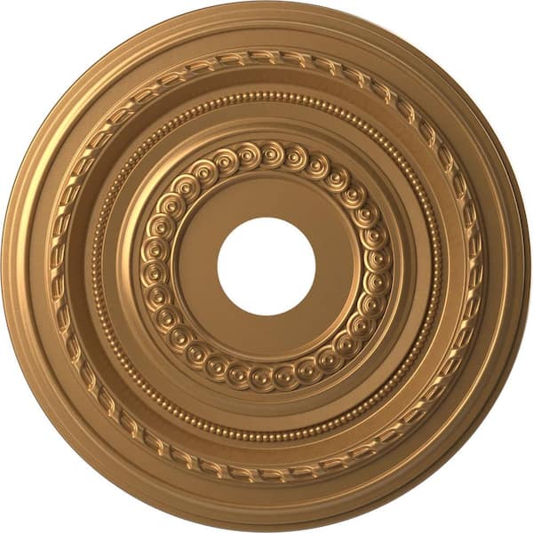 Ekena Millwork 1 in. x 19 in. O.D. x 3-1/2 in. I.D. P Cole PVC Ceiling Medallion (Fits Canopies Upto 5-1/8 in.) Coat Gold