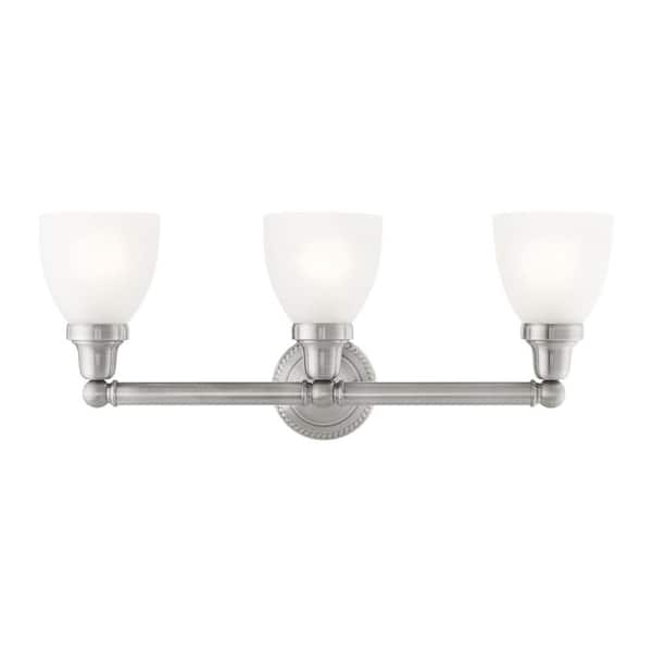 Livex Lighting Classic 3 Light Brushed Nickel Bath Vanity Light