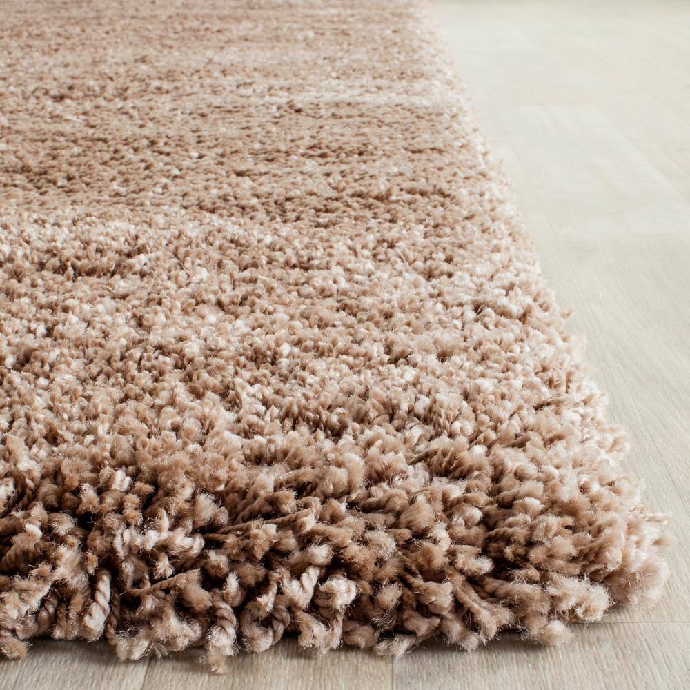 Milan Shag 10' x 14' Dark Beige Wool Synthetic Area Rug