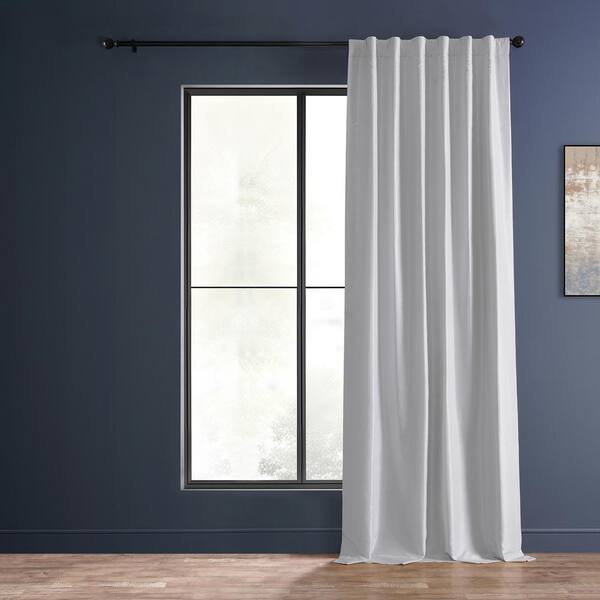 Ice Textured Faux Dupioni Silk Blackout Curtain 50 in. W x 96 in. L Rod Pocket with Back Tab Single Window Panel