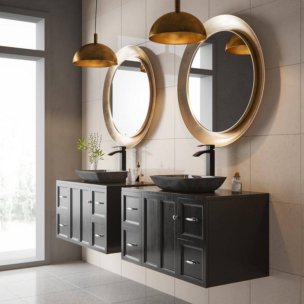 Matte Black Brass Single Hole Vessel Sink Faucet