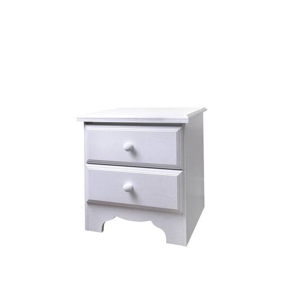 New Visions by Lane Reflections Pearl White Wood Grain 2-Drawer Night Stand-DISCONTINUED