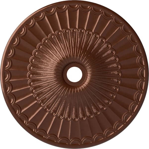 Ekena Millwork 2-3/8 in. x 36-5/8 in. x 36-5/8 in. Polyurethane Galveston Ceiling Medallion, Copper Penny