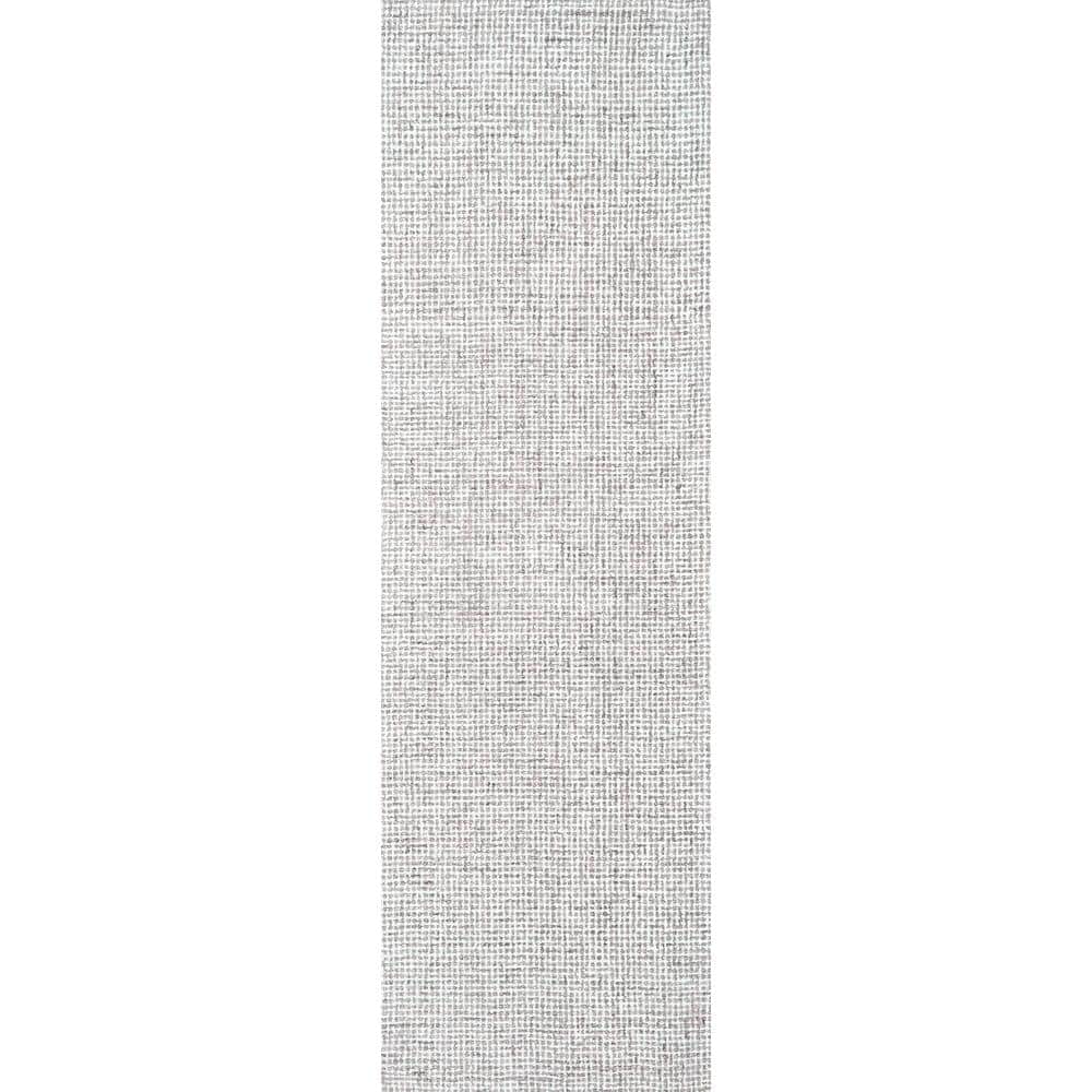 London Collection Gray/Ivory 2 ft. 6 in. x 10 ft. Hand-Tufted Solid Area Ru