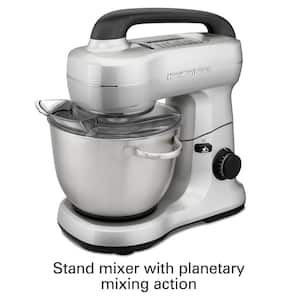 4 Qt. 7-Speed Stainless Steel Stand Mixer with Flat Beater, Dough Hook and Whisk