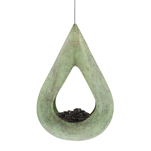 Good Directions BF300V1S Rain Drop Fly-Thru Copper Bird Feeder, Verde Finish
