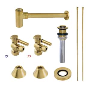 Trimscape Bathroom Plumbing Trim Kits with Bottle Trap and Drain in Brushed Brass