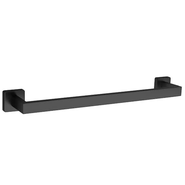Square Collection 18 in. Wall Mounted Towel Bar in Matte Black