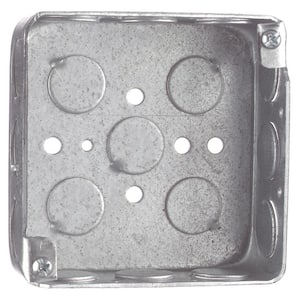 4 in. x 1-1/2 in. D 2-Gang Square Steel Electrical Box