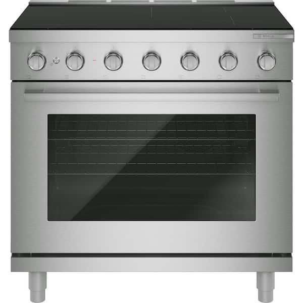 800 Series 36 in. 5.4 cu. ft. Industrial Pro Style Induction Range with 5-Burners in Stainless Steel