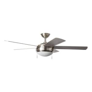 Claret 52 in. Indoor Brushed Nickel Ceiling Fan with Light Kit