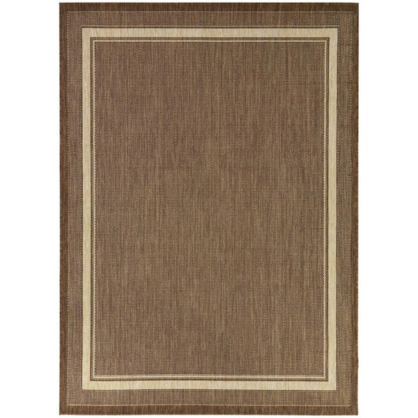 Amberview Brown  Doormat 2 ft. x 7 ft. Medallion Indoor/Outdoor Area Rug