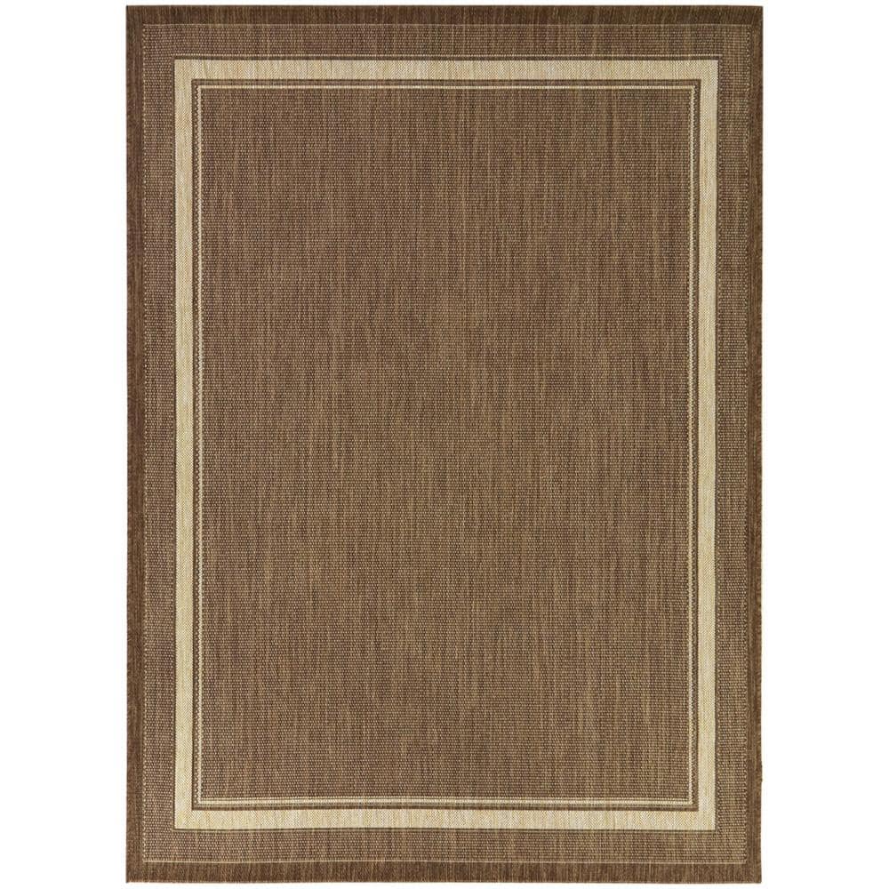 Hampton Bay Amberview Brown 8 ft. x 10 ft. Medallion Indoor/Outdoor ...