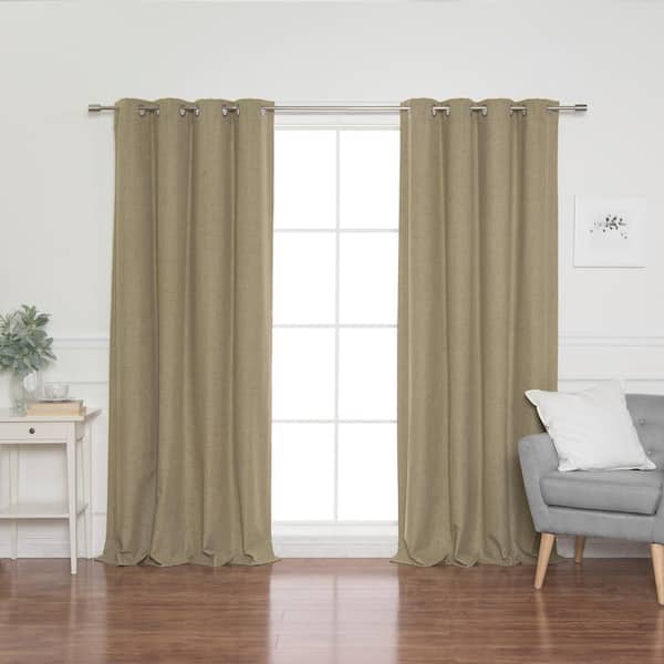 Best Home Fashion Brown Grommet Blackout Curtain - 52 in. W x 96 in. L (Set of 2)