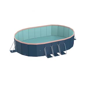 Fold Up Pool Aionor 6.75ft PVC Folding Pool Large Outdoor Backyard Cooling Swimming ...