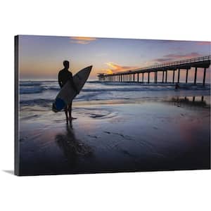 "Scripps Beach Pier and Surfer Silhouette at Sunset, La Jolla, San D..." by Circle Capture Canvas Wall Art