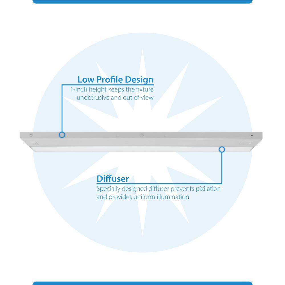 33-Inch White Adjustable LED Under Cabinet Light Bar