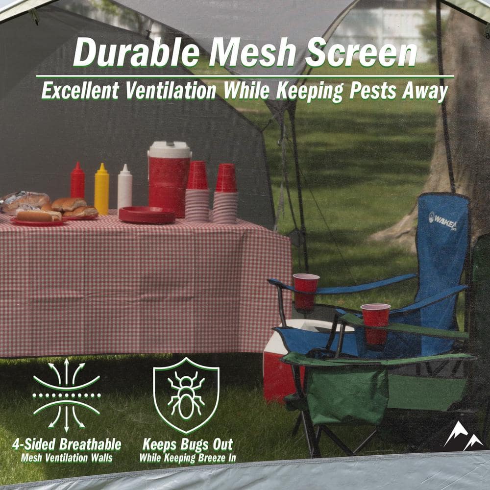 Gray 12x10 Pop-Up Camping Canopy Tent with Carry Bag