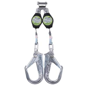 Leading Edge 6 ft Self Retracting Lifeline with 1 in. (25 mm) Webbing - Aluminum Housing Type 2 Twin Leg Form Hook