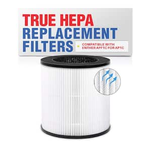 3-in-1 True HEPA Air Purifier Replacement Filter plus Pre-Filter plus Carbon Filter Compatible w/ Enther APF1C for AP1C