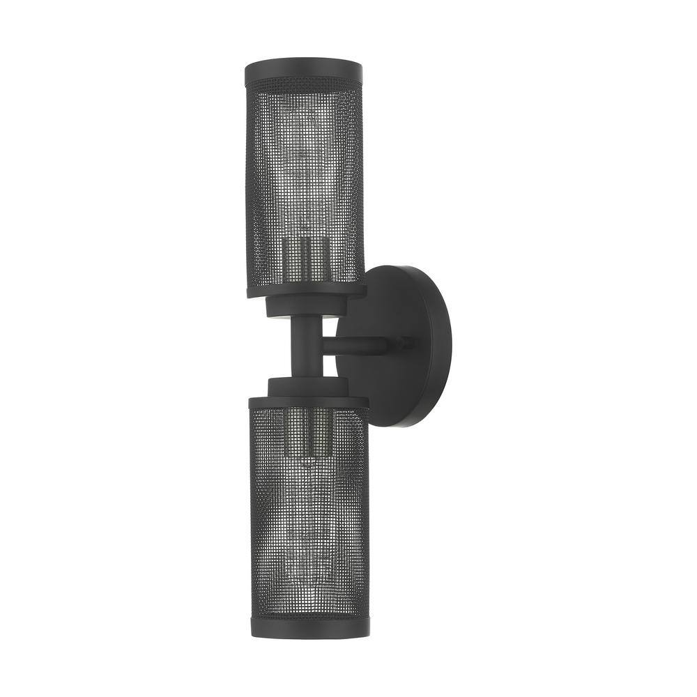 Industro Dual-Light Dimmable Sconce in Black & Brushed Nickel