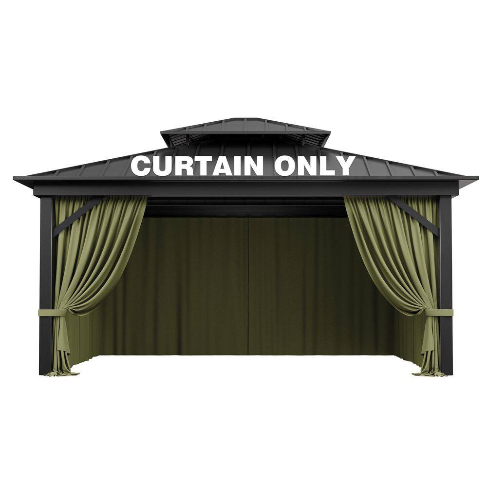 12 ft. x 14 ft. Universal Outdoor Privacy Curtains, Gazebo Curtains with Zipper Light Green (4-Side Curtain Only) price history on PriceWatchPro