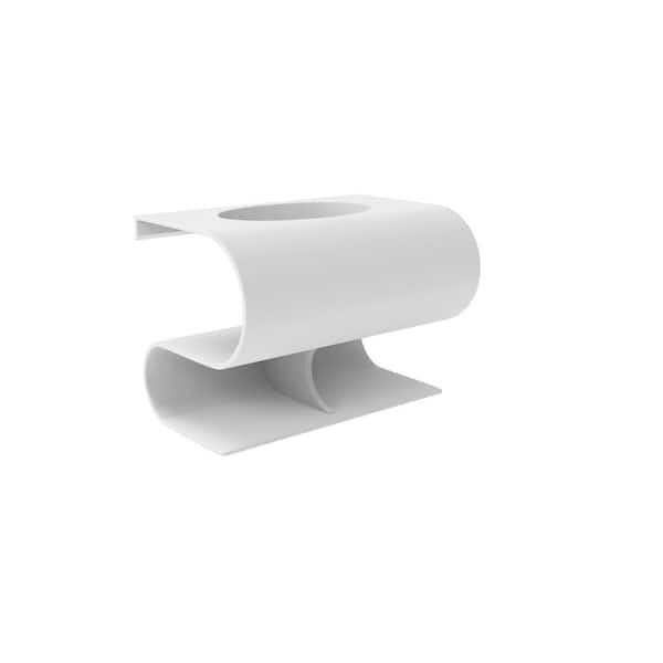 castellousa Soprano 30 in. Wall Mount Solid Surface Single Basin S-Shape Non Vessel Bathroom Sink in Matte White