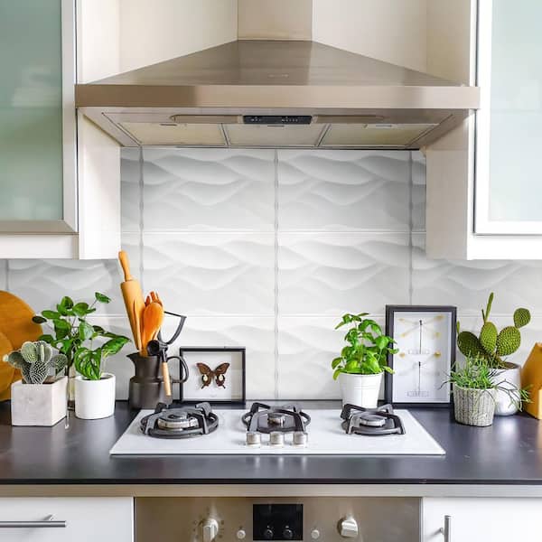 More Natur Matte White 9-7/8 in. x 15-3/4 in. Ceramic Wall Tile (10.9 sq. ft. /Case)