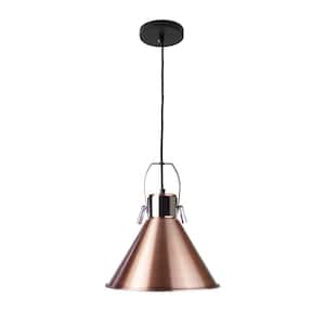 Yatzil 1-Light Pink Bronze Cone Pendant with Chrome Elements