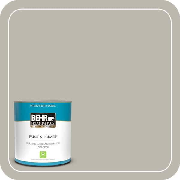 BEHR PREMIUM PLUS 1 qt. Home Decorators Collection #HDC-NT-06G Glasgow Fog Satin Enamel Low Odor Interior Paint & Primer