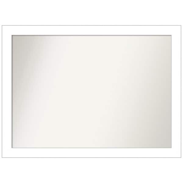 Amanti Art Wedge White 42 in. W x 31 in. H Rectangle Non-Beveled Framed Wall Mirror in White