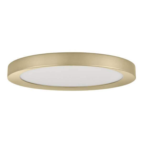 Hampton Bay 1006831074 Calloway HB 19 in. LED 5CCT Flush Mount Brushed Brass