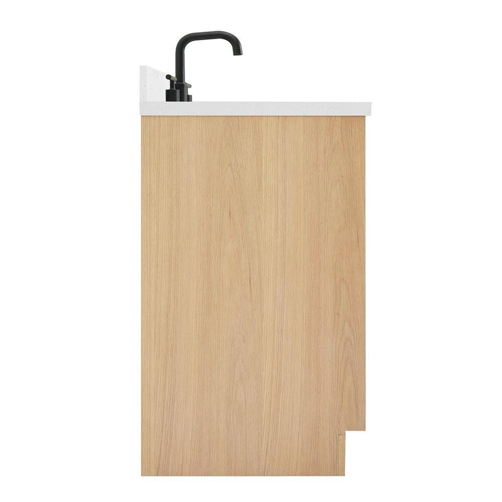 Kelly 66" Light Oak Single Vanity with Carrara Quartz Top