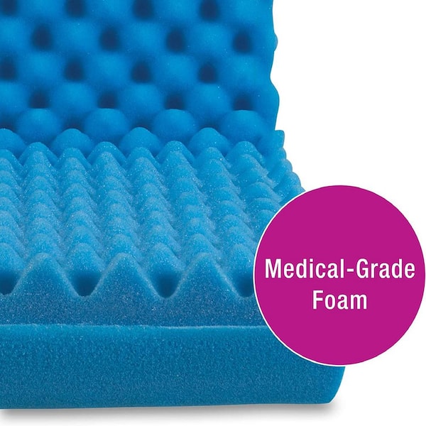 DMI Convoluted Foam Chair Pad with Back, Blue, 18